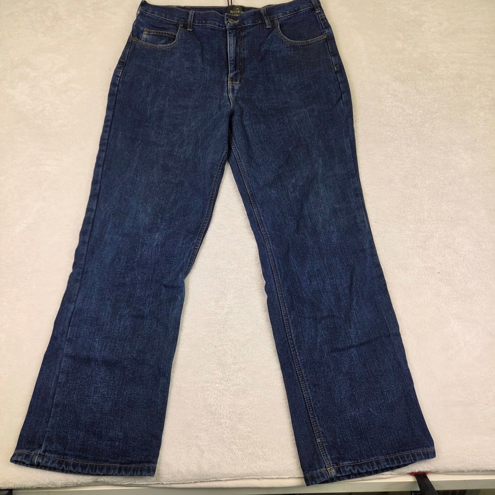 RedHead Mens Flannel Lined Jeans Dark Wash Straight Leg Plaid 36x32 RH101972